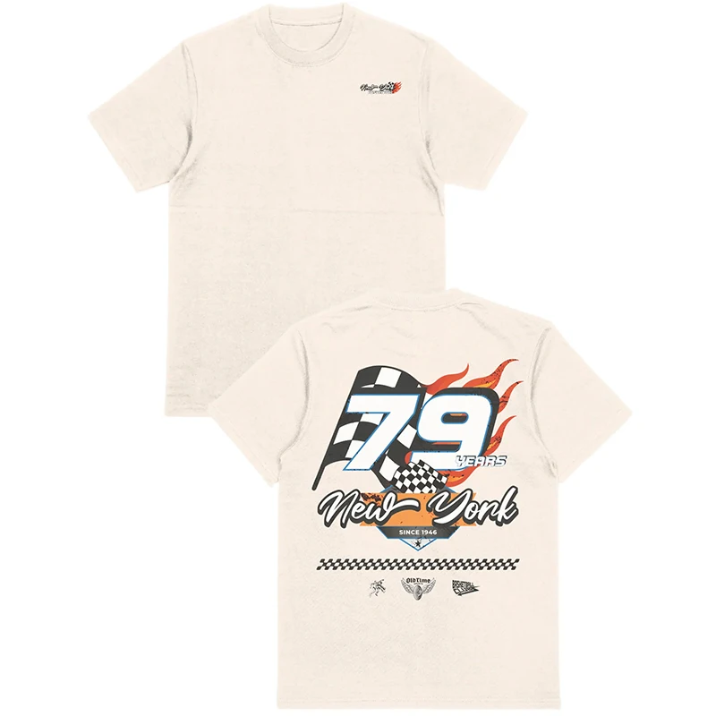 

Summer Men's New Design Fashion Matching Pure Cotton T-shirt Digital Number Printing Casual Round Neck Women Y2K Retro Clothing