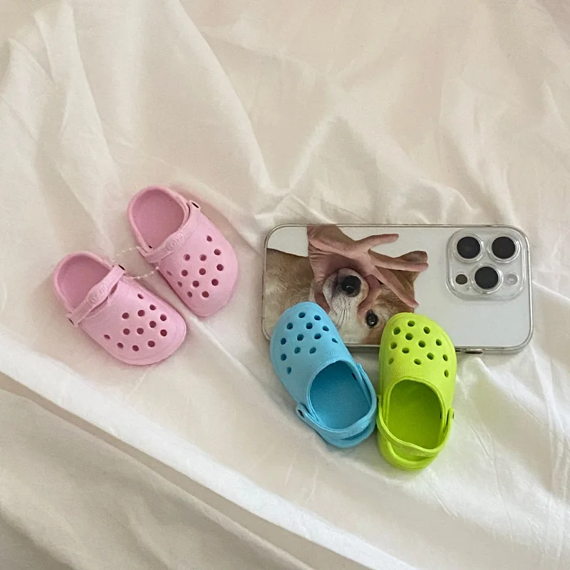 Funny Mini Crocs Adornment Candy Colored Small Shoes Couple Keychain DIY Accessories Hanging