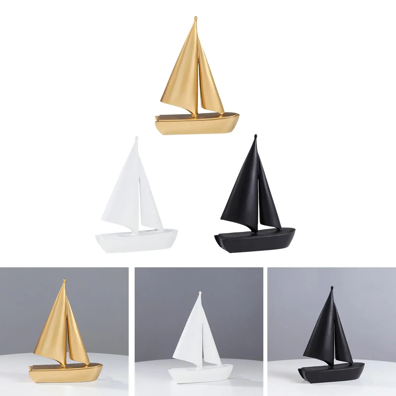 Современная фигурка парусного лодки, коллекционная модель парусника, креативная статуя парусного корабля для юбилейного украшения шкафа, стола