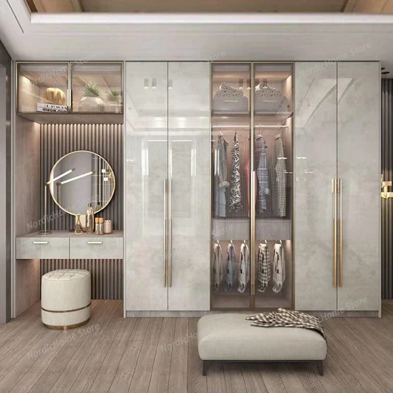

Modern Luxury Wardrobes Elegant Couples Storage Organizer Wardrobes Bedroom Wooden Guarda Roupa Casal Cabinet Furniture
