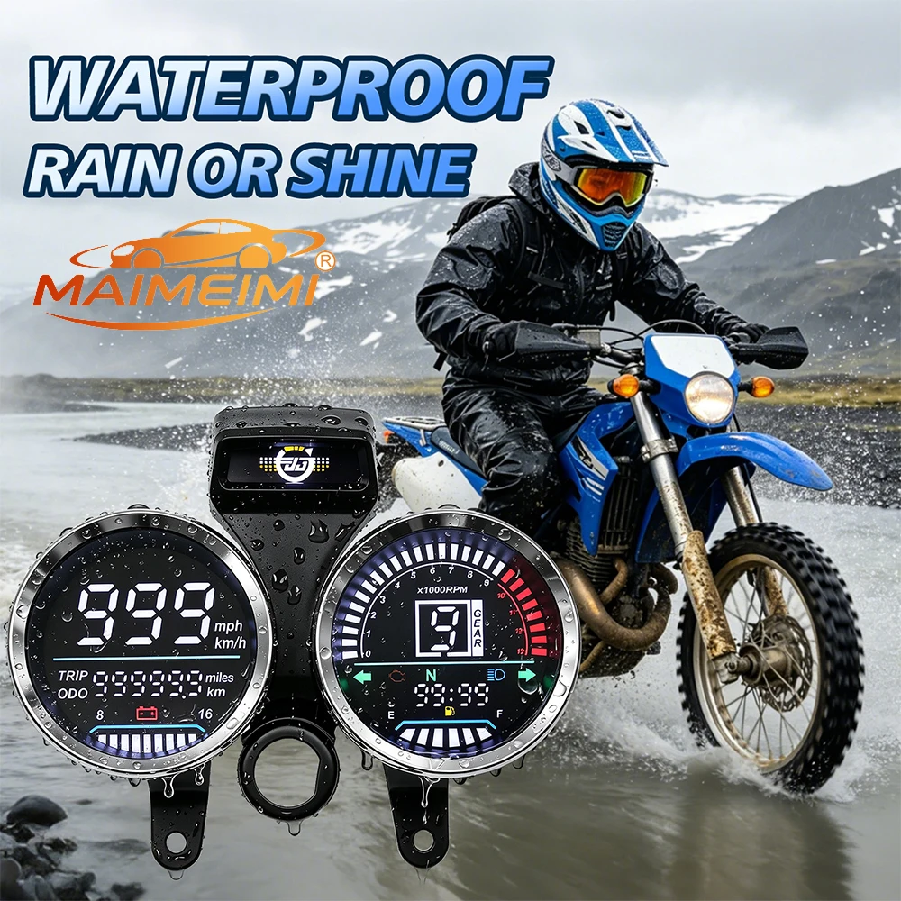 Motorcycle Speedometer LED Digital Speedometer Odometer Gauge For Suzuki GN 125 Digital Meter Assembly