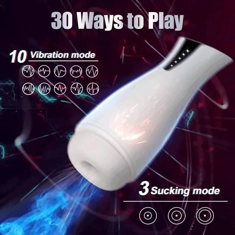 Automatic Sucking Male Masturbation Cup Deep Throat Oral Clip Suction Telescopic Blow Job Vagina Vibration Fun Sex Toys for Men