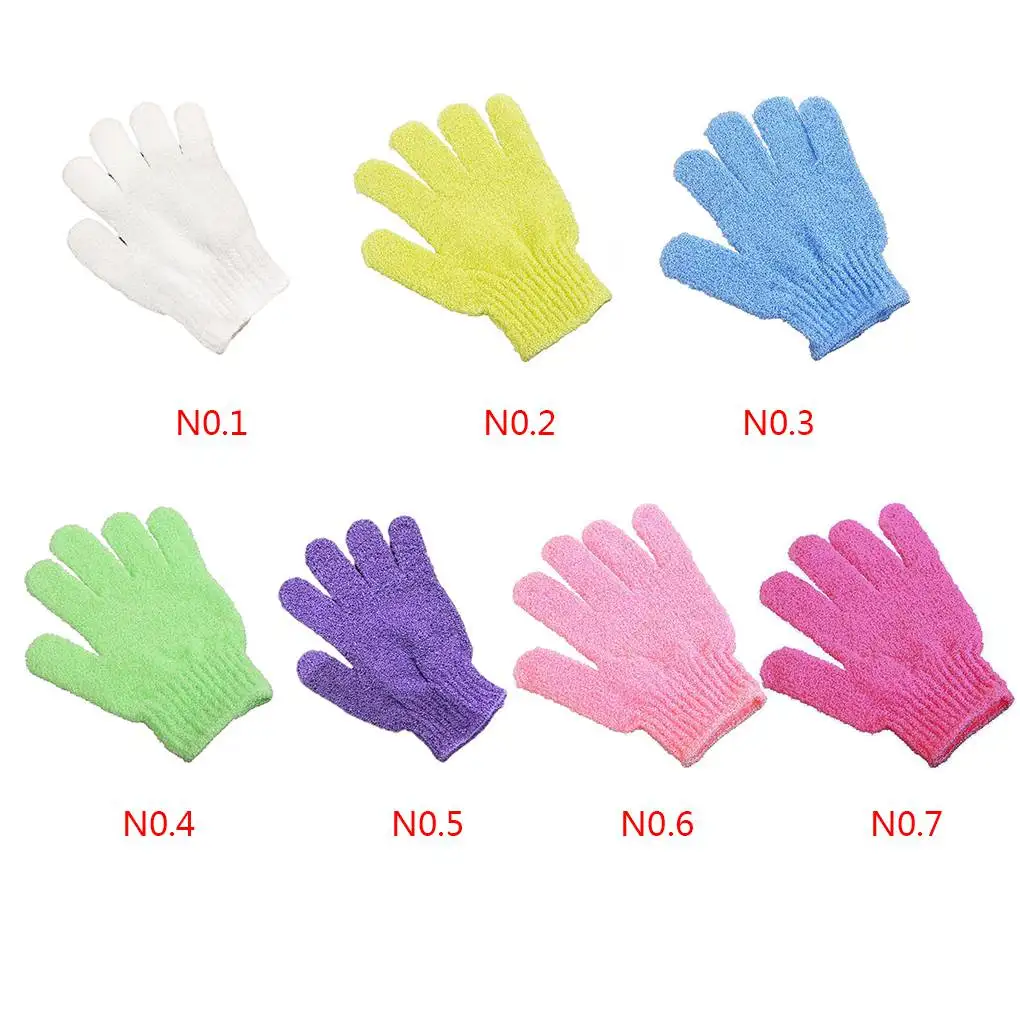 Bath Glove Bathroom Shower Manual Scrub Clean Gloves Massage Reusable Washable Unisex Scrubber Exfoliator Pink