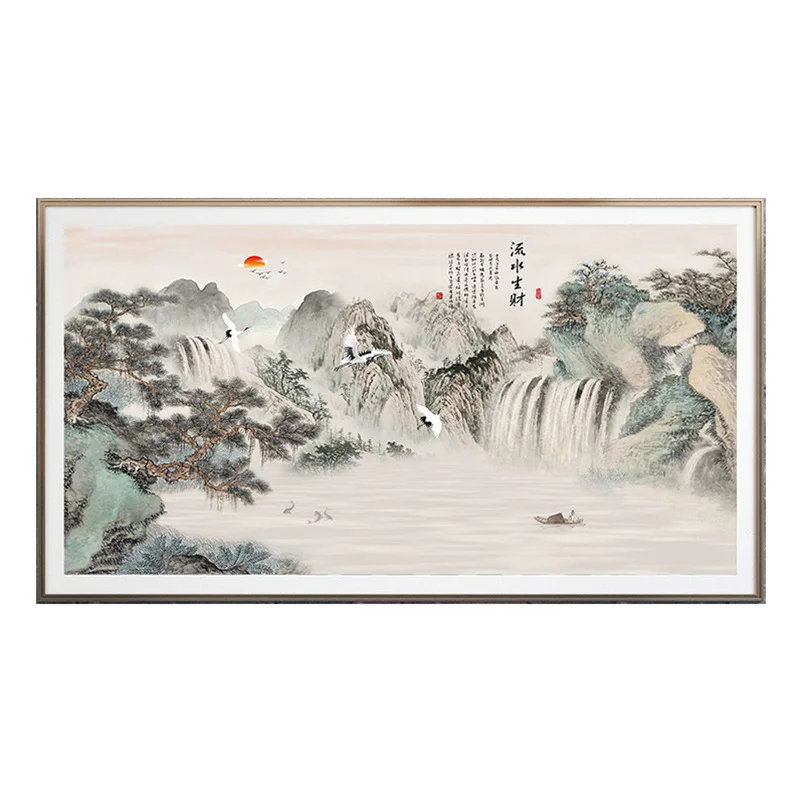 

House move, gift mountain ink painting, office landscape painting