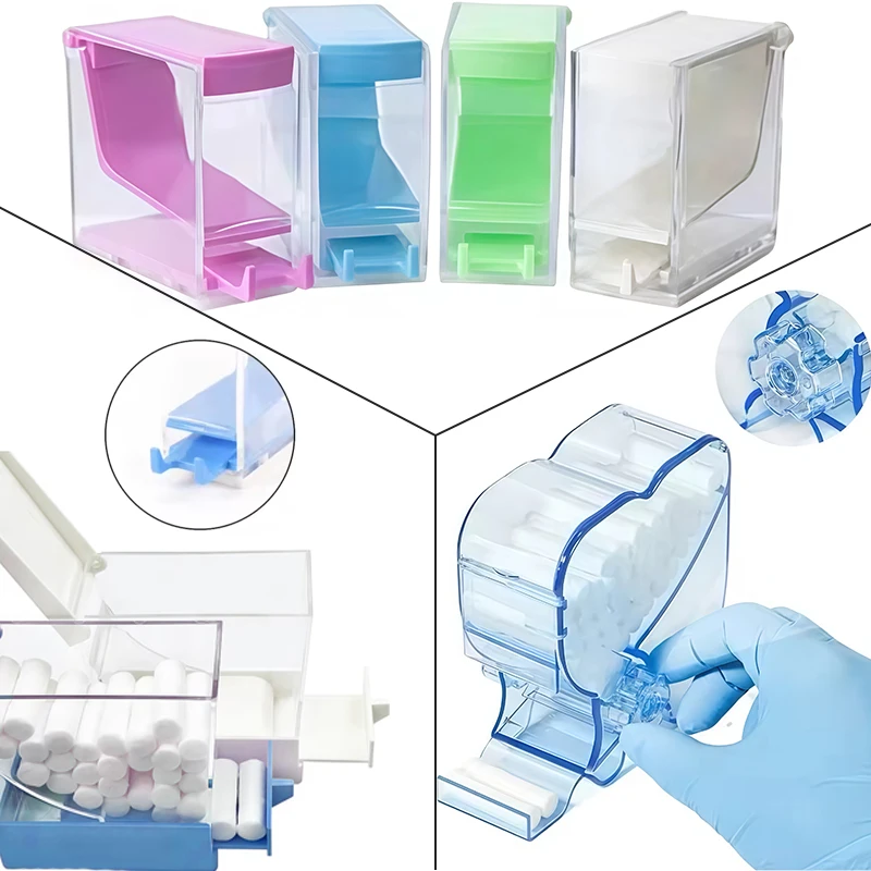1Pcs Dental Supplies, Dust-Proof Cotton Swab Holder, Cotton Management Box, Dental Push-Type Cotton Roll Holder