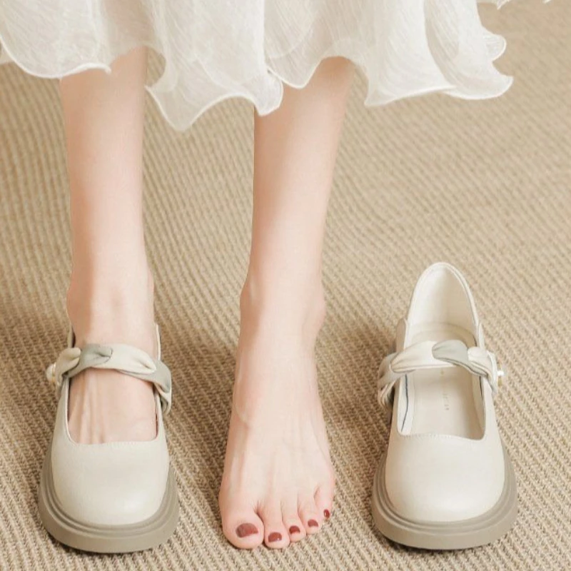 

Timeless Offwhite Mary Jane Women's Loafers with Single Strap 2026 New Arrival Low Cut Flat Comfort Daily Shoes