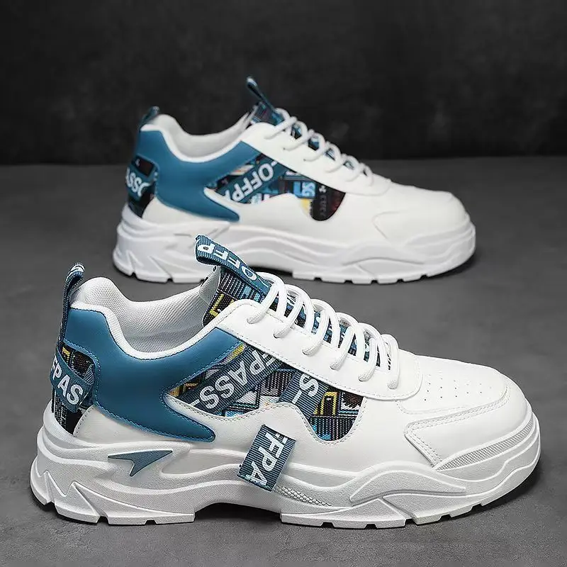 

Мужские модные повседневные кроссовки разных цветов на толстой подошве, нескользящие, водонепроницаемые, весенне-осенние, новые, легкие, на шнуровке, для бега