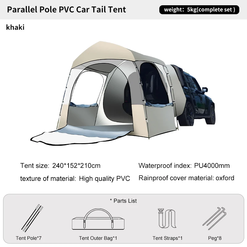 3 Person All Season  Camping Clear Bubble SUV Tent, Transparent Shelter House Portable for Van Car Tent Weather Outdoor Pod