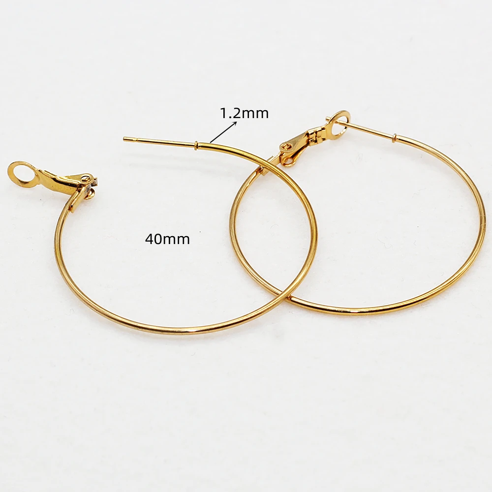 Hoop Earrings 1pair 25 30mm Stainless Steel Gold-color For Women Piercing Jewelry Earring Prevent Allergy Wholesale
