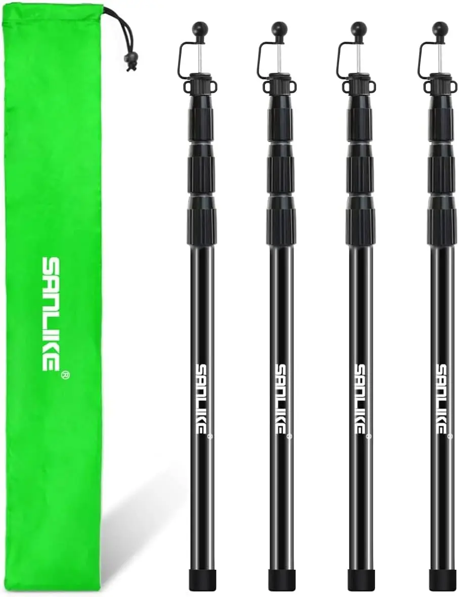 

Tent Poles for Tarp, 8.2' Fiberglass Tarp Poles Set of 4, Tent Poles Replacement, Telescoping Pole, Canopy Poles, Camping Poles