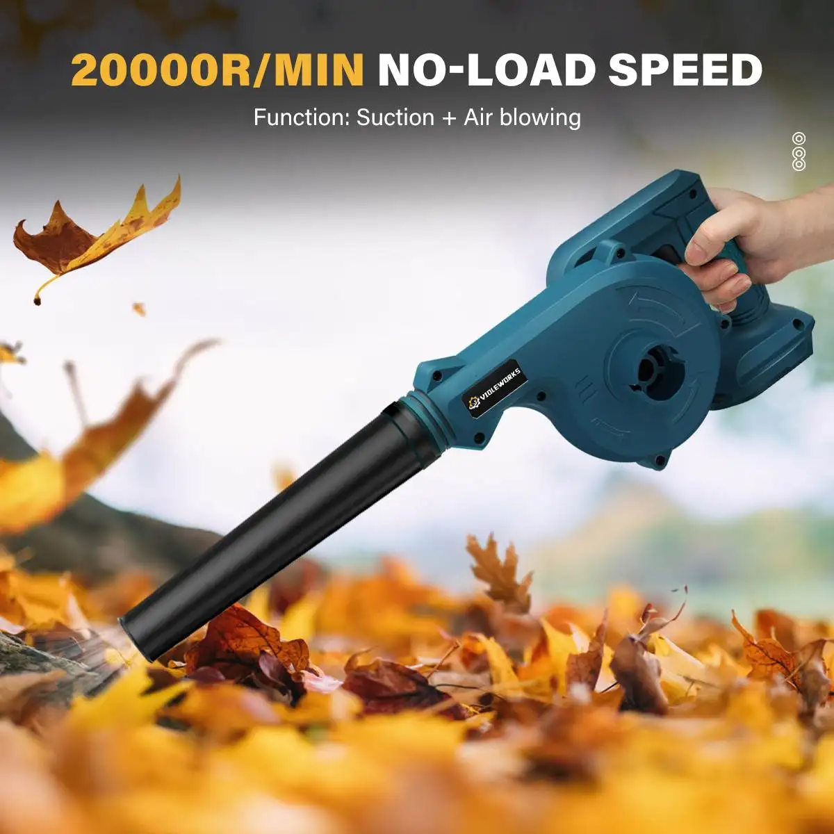 2 in 1 Cordless Electric Air Blower 1500W 20000rpm Home Computer Dust Remover Cleaning Leaf Blower for Makita 18V Battery