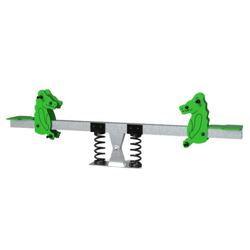Custom Metal Outdoor Amusement Equipment Theme Park Double Cartoon Seesaw