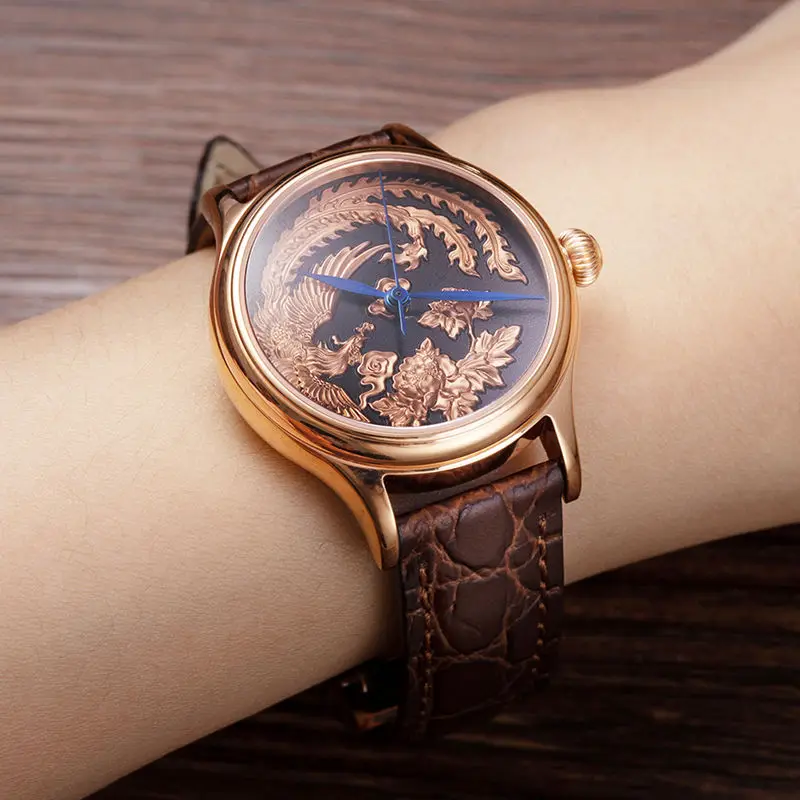 LEOCYLIN shanghai brand automatic mechanical watch fashion 3D relief sapphire waterproof for women 316L steel Wristwatches