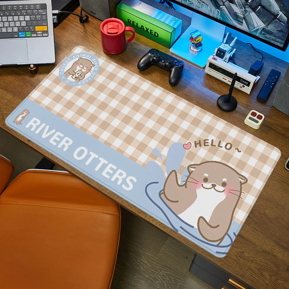 Otter Mouse Pad Large Office Accessories Mousepad Gamer 900x400 Computer Table Desk Mat Gaming Mats Pc Xxl Mause Pads Setup Mice