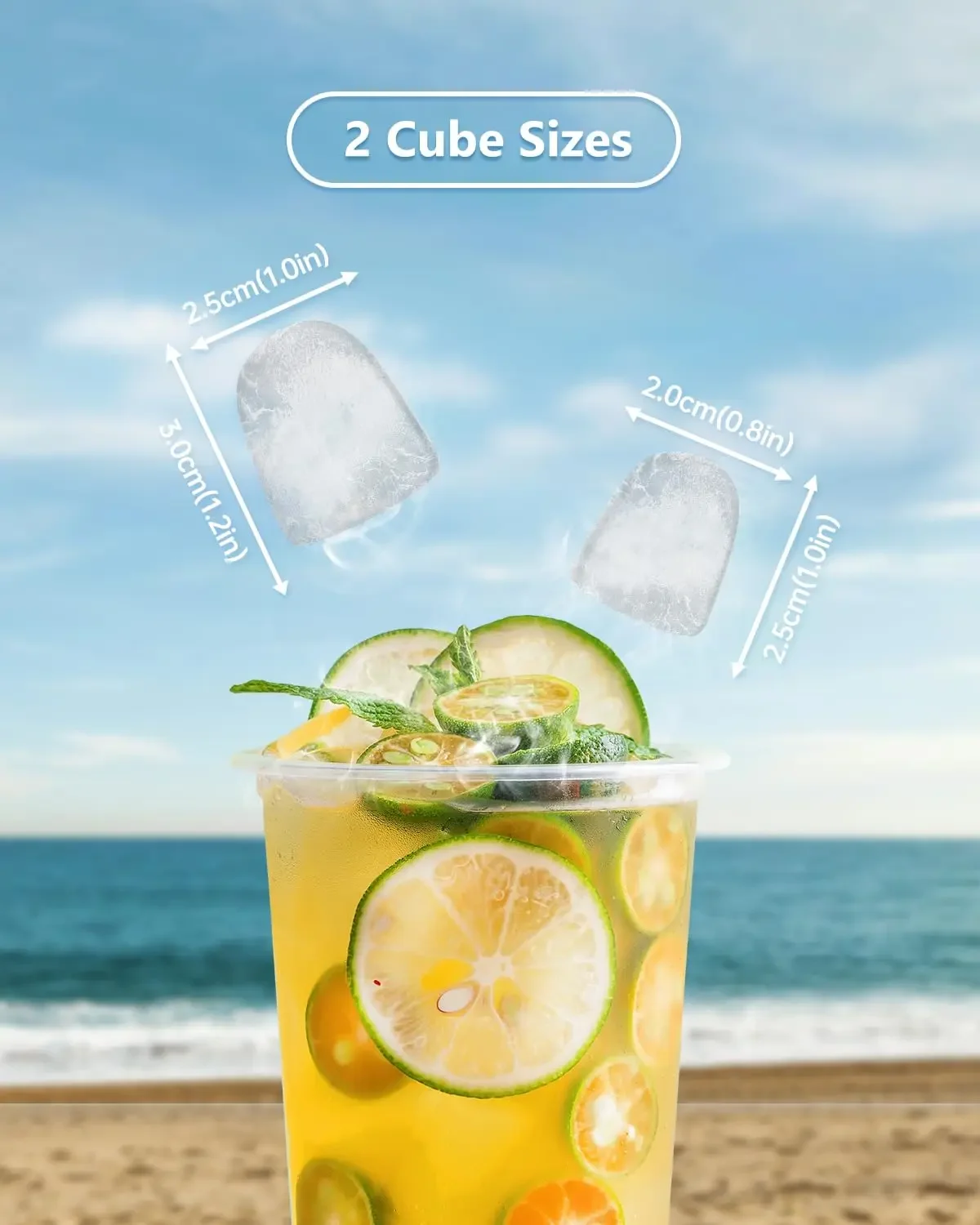 Efficient Smart Countertop Ice Maker Machine with Self-Cleaning Technology, Produces 9 Ice Cubes Every 8 Minutes, 26lbs Ice in 2