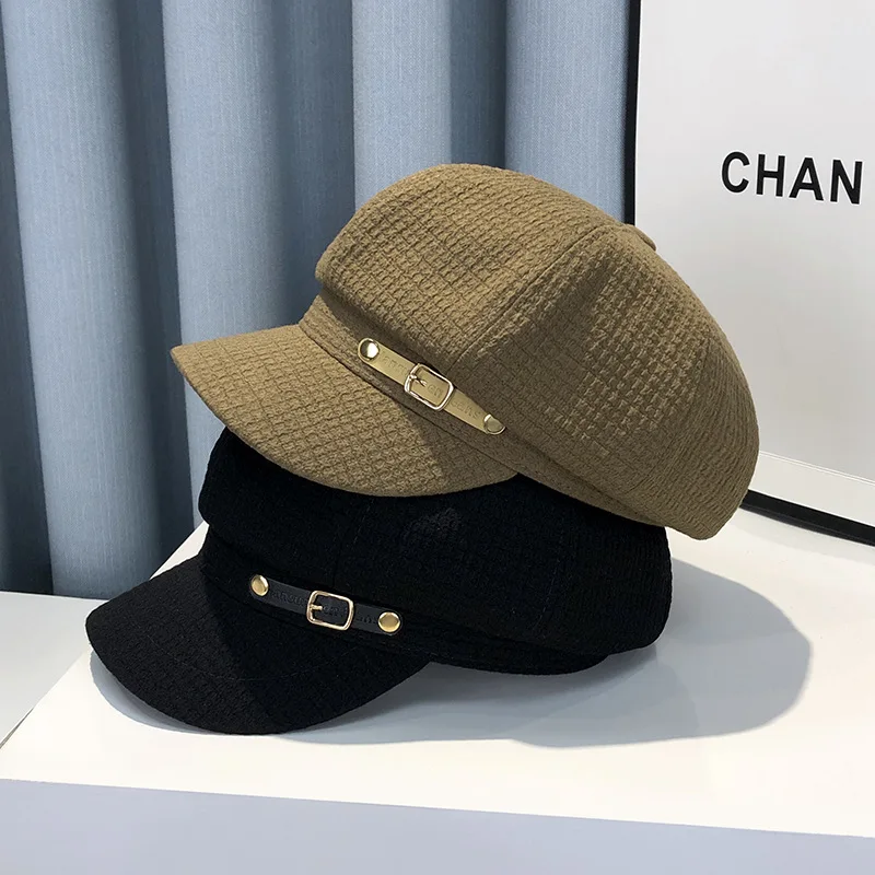 Winter Damen Baskenmützen Mode Designer Retro Boinas Baskenmützen für Frauen Hüte Bonnets Hüte für Frauen Achteckige Newsboy-Mütze