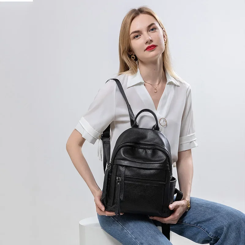 

2026 New Fashion Pu Soft Leather Women Backpacks Luxury Brand Female Ladies Girl Student Desginer Casual Backpack