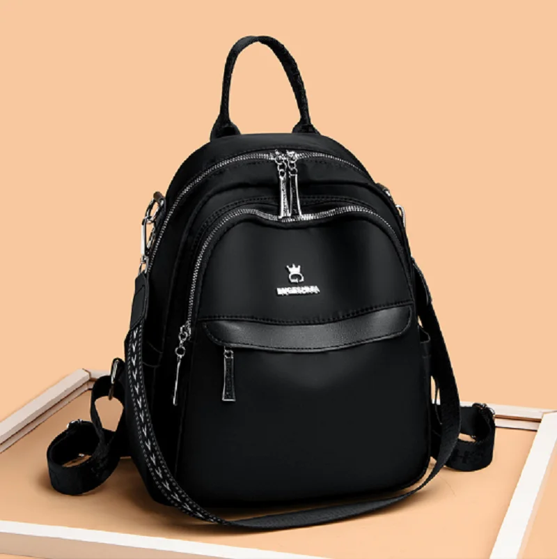 2026 New Women's Large Capacity Waterproof Oxford Travel Backpacks Korean Fashion Double Zipper Shoulder Bags Totes School Bag