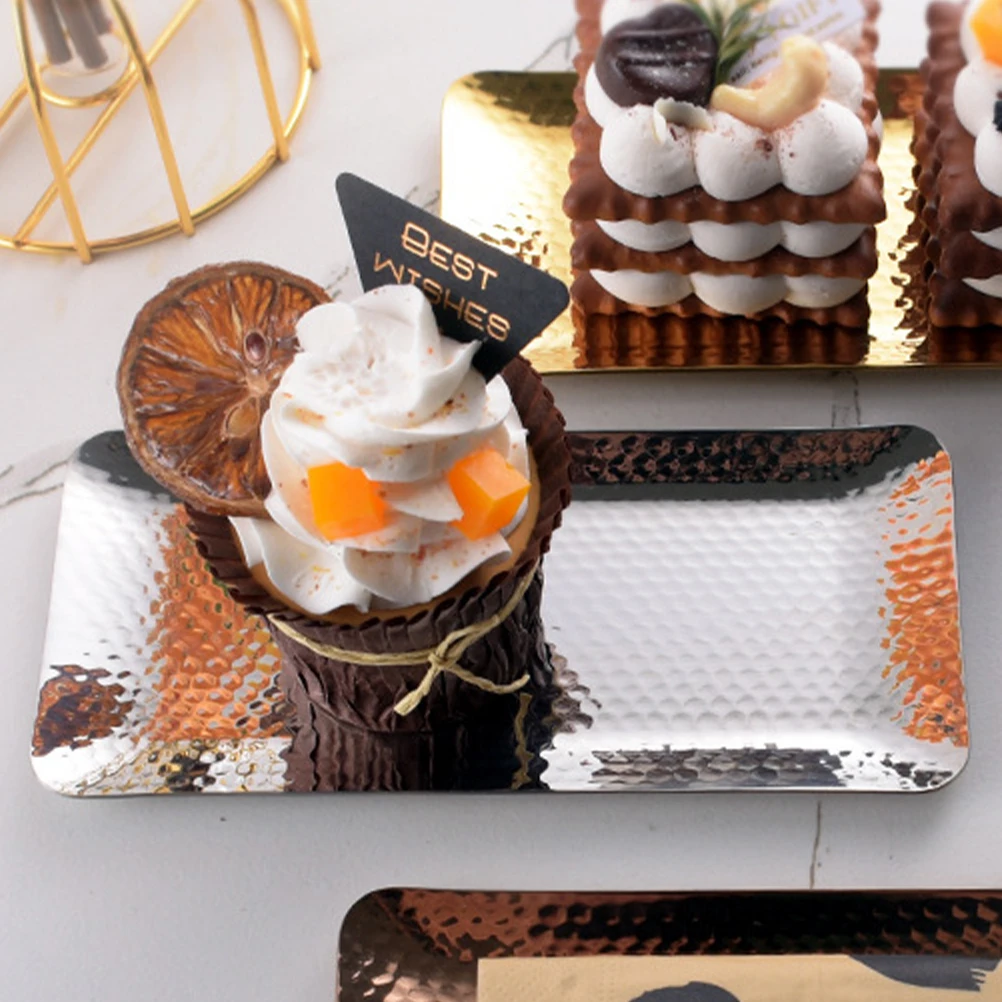 

Stainless Steel Storage Tray Nordic Style Rectangular Jewelry Cosmetics Organizer Multipurpose Tray for Home Vanity Bathroom