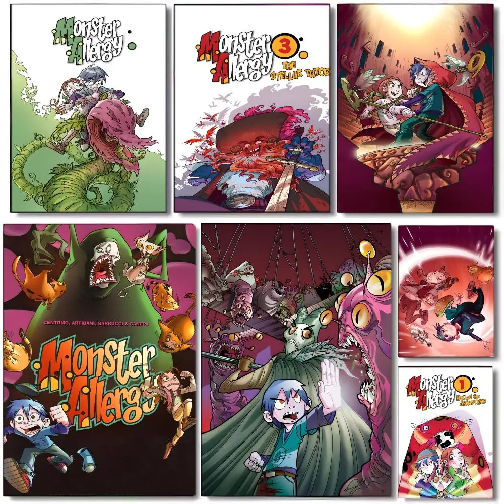 Fantasy Cartoon M-Monster Allergy Poster Wall art print art suitable for living room bedroom bar parlor home decor gift