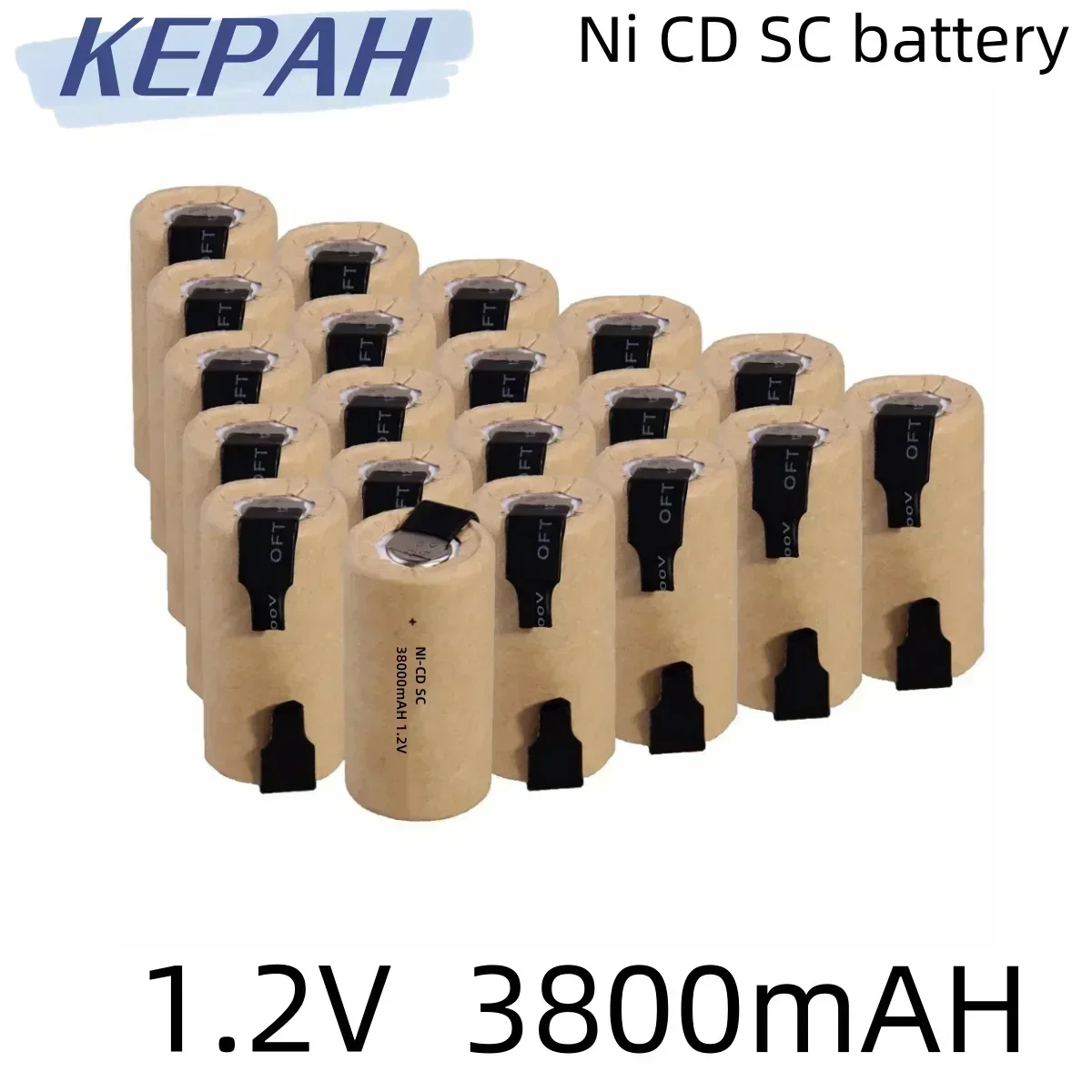 1-20pcs Screwdriver Electric Drill SC Batteries 1.2V 3800mah Sub C Ni-Cd Rechargeable Battey With Tab Power Tool NiCd SUBC Cells