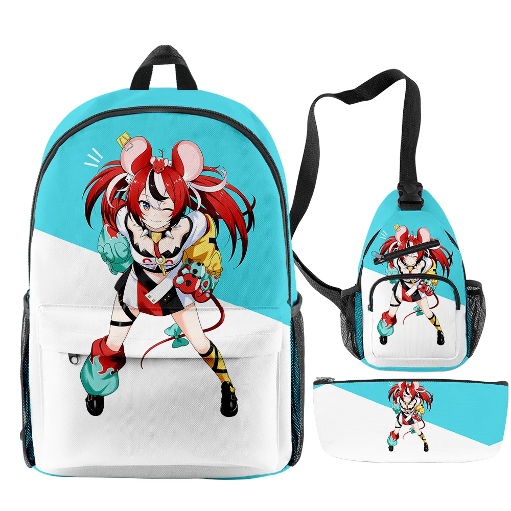 Imagem -06 - Vtuber Hakos Baelz Anime Mochilas Peças Define Zíper Daypack Unisex Traval Bolsa 2023 Japão Manga Harajuku Estudante Bolsa de Escola