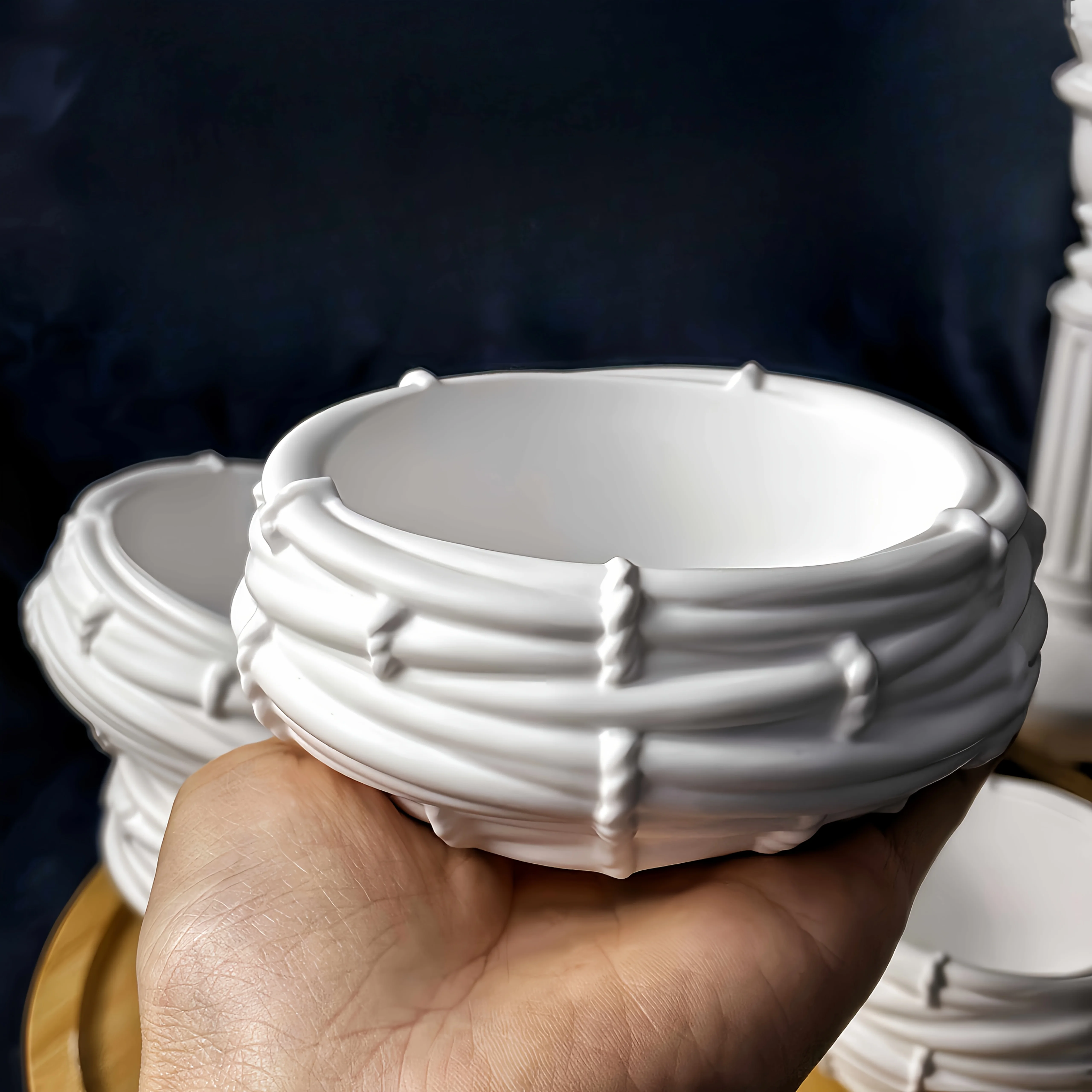 1/2 Stück DIY handgefertigte Vogelnest-Silikonform, perfekt für die Herstellung von Kerzen, Harzschmuck, Ton- und Gipsarbeiten, kreativ – Detail 2
