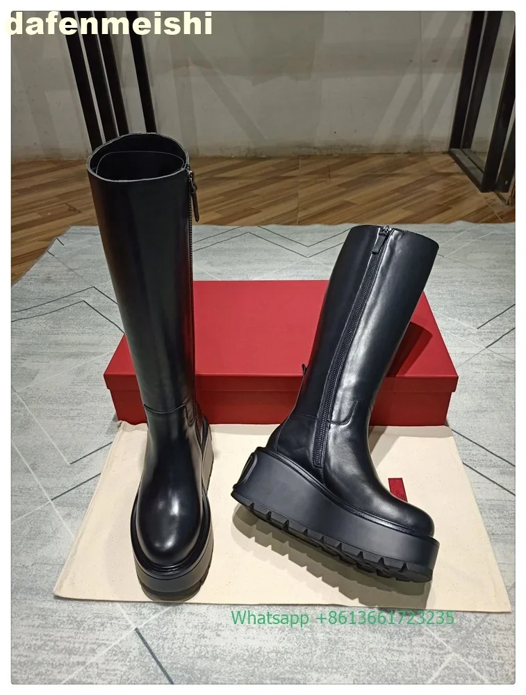 Black/red Women\'s Chelsea Boots Wedges Platform Pull-On Ankle Boots Winter Warm with Velvet Height Increasing Fashionable Boots