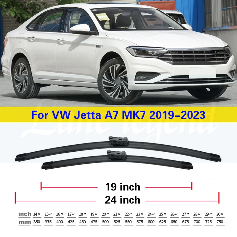 Wiper Front Wiper Blades For Volkswagen VW Jetta A7 MK7 2019 - 2023 Windshield Windscreen Window Rain Brushes Accessories 24\