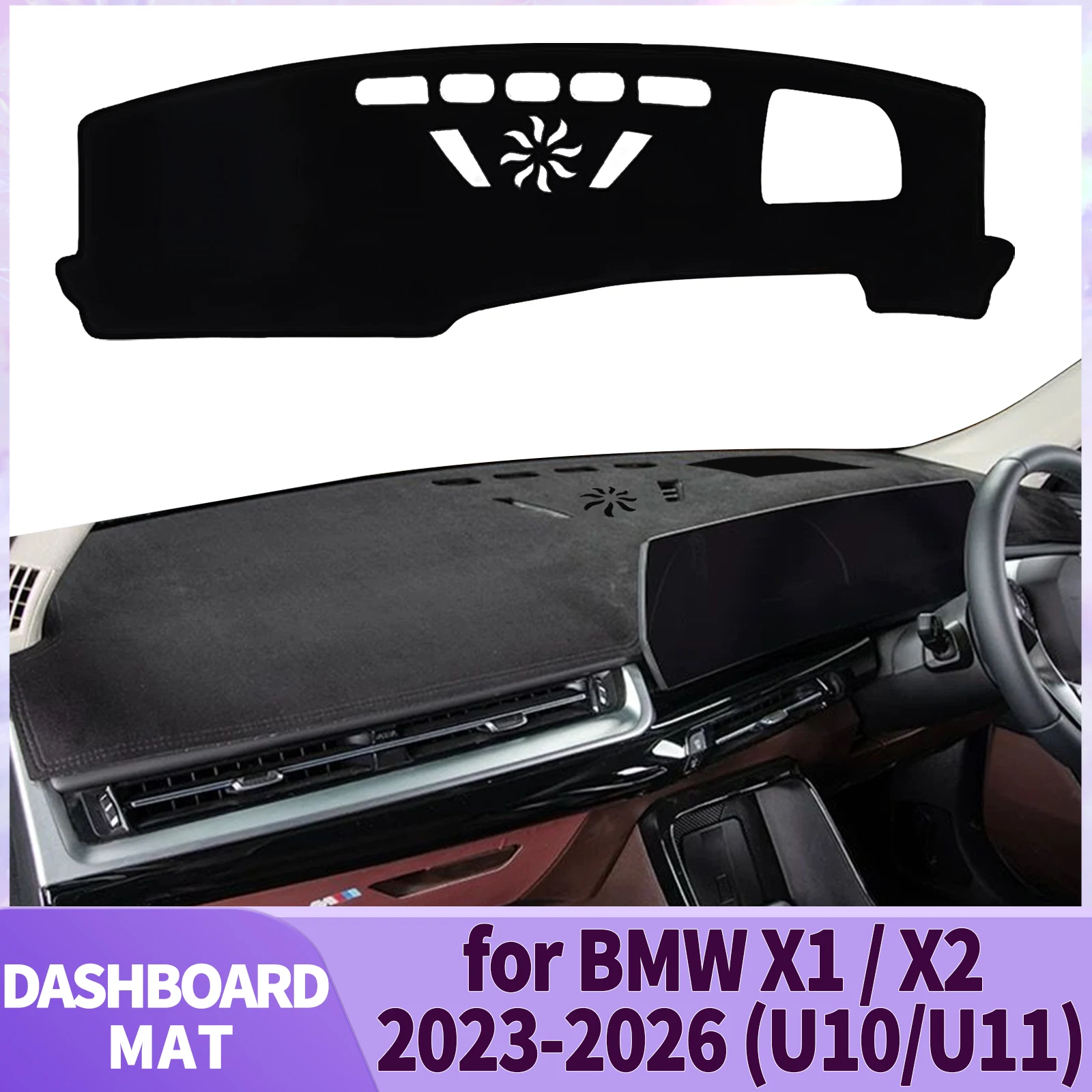 

for BMW X1 X2 2023-2026 ix1 ix2 U10 U11 Car Dashmat Accessories Dashboard Cover Pad DashMat Sunshade Protective Carpet Leather