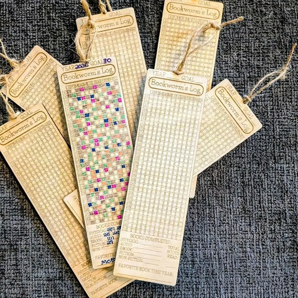 

Деревянная закладка-трекер для чтения, портативный многофункциональный счетчик для чтения, трекер для чтения по челленджам, подарок для любителей книг