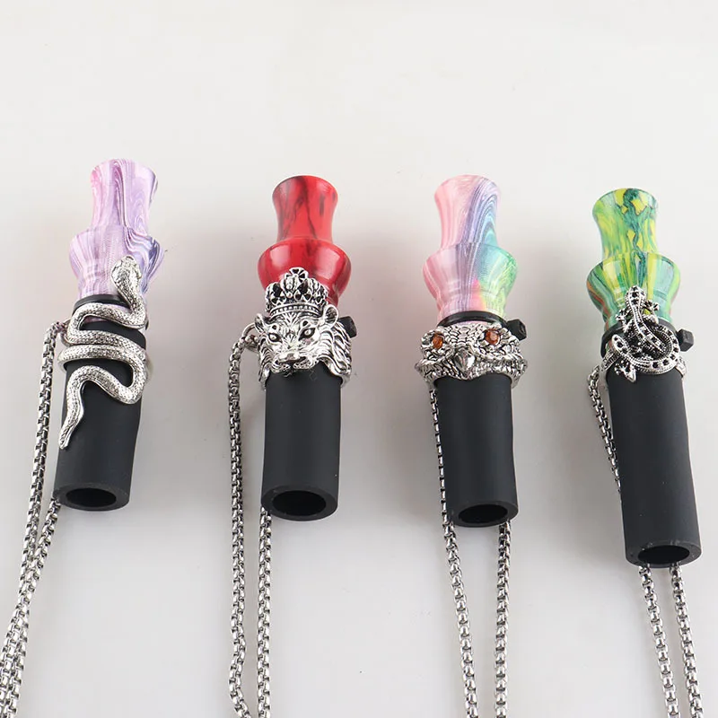 Resin Arab Shisha Hookah Mouthpiece Filter with Chain Chicha Cachimba Sheesha Narguile Mouthtips Filter Hookah Hose Mouth Tip