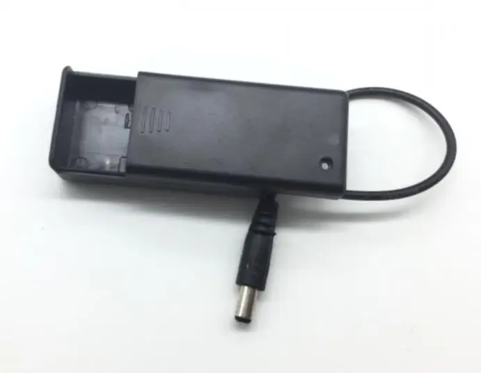 30pcs/lot MasterFire Black Plastic 1 X 9V 6F22 Battery Holder Storage Box Case Shell with DC 2.1*5.5mm Plug ON/OFF Switch Cover