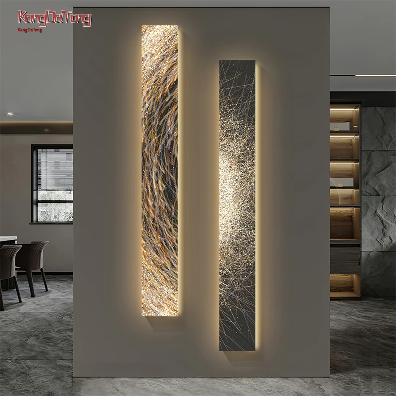 Modern Abstract Led Indoor Painting Long Strip Wall Hanging Lamp Suitable For Indoor Home Room Living Room Decoration Home Lamp