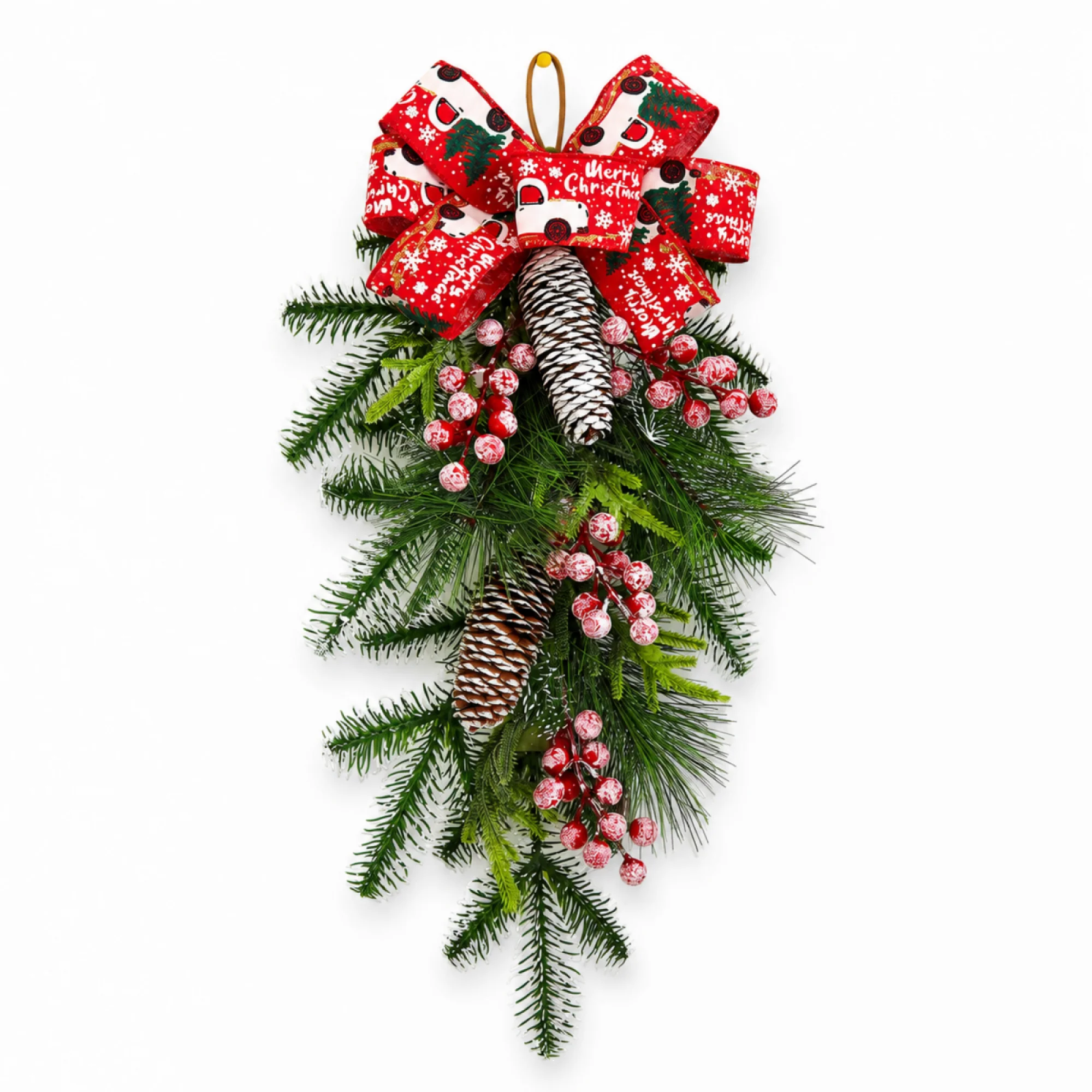 Christmas Swags Bow Pine Branches Christmas Teardrop Wreath Home Decor