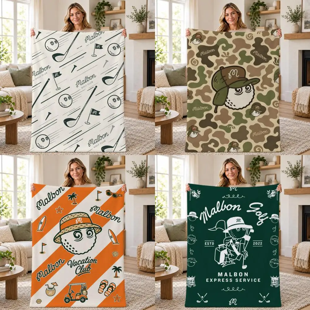 Sports Golf Lifestyle Malbon Throw Soft Warm Flannel Throw Blanket for Sofa Bed Office Home Holiday Gift All Season