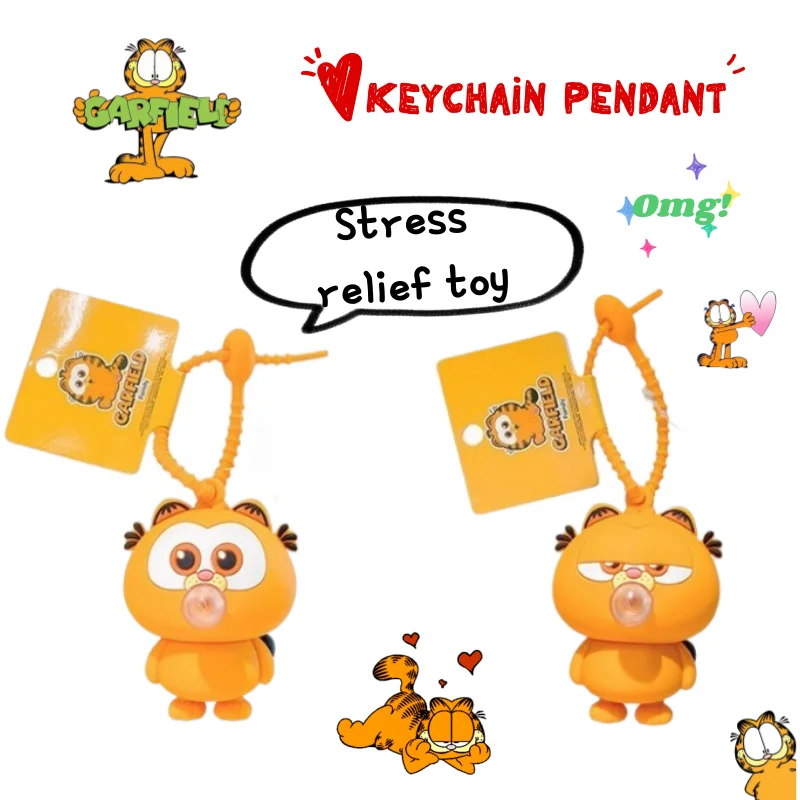 New Garfield doll car keychain pendant high color value cartoon cute student schoolbag decoration decompression toy wholesale