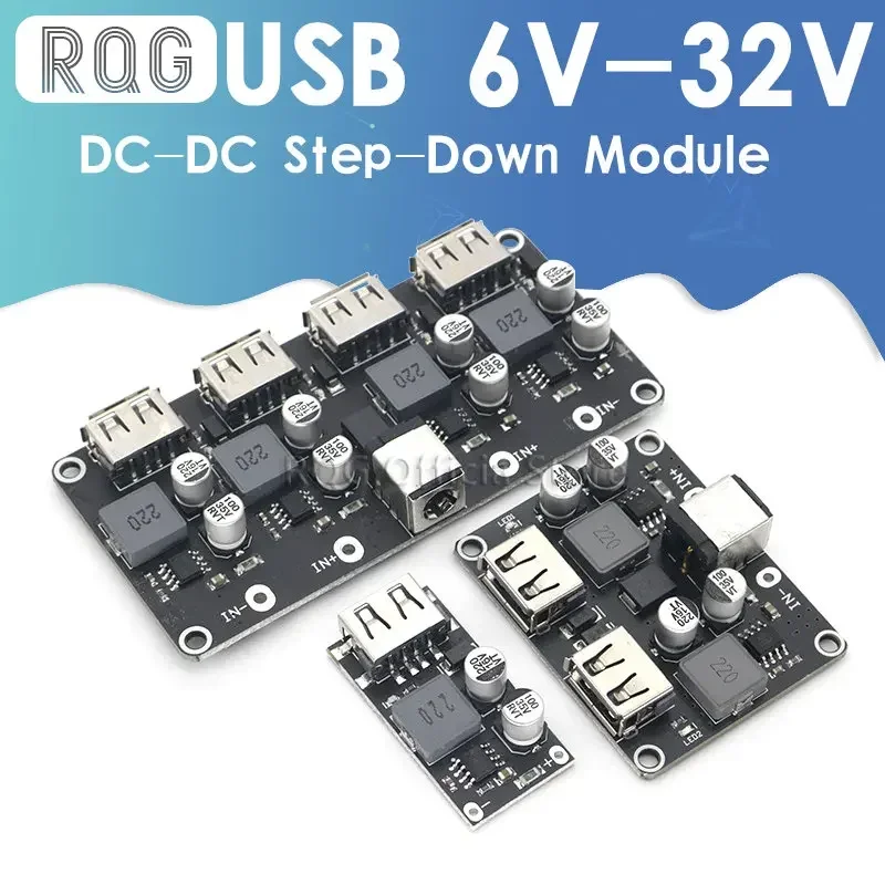 USB QC3.0 QC2.0 USB DC-DC Buck Converter Charging Step Down Module 6-32V 9V 12V 24V to Fast Quick Charger Circuit Board 5V