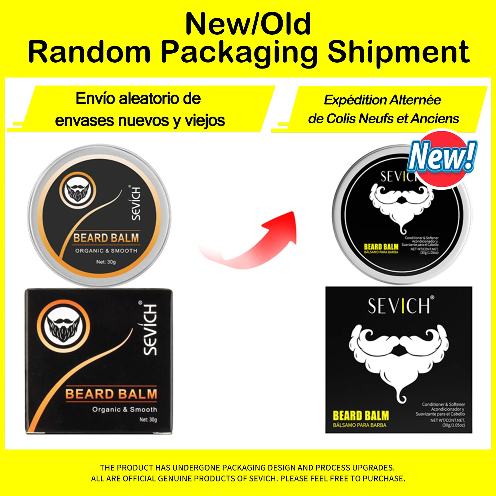 SEVICH Natural Beard Balm Wax for Men Moisturizing Smoothing Beard Styling Cream Beard Growth Oil Professional Beard Care