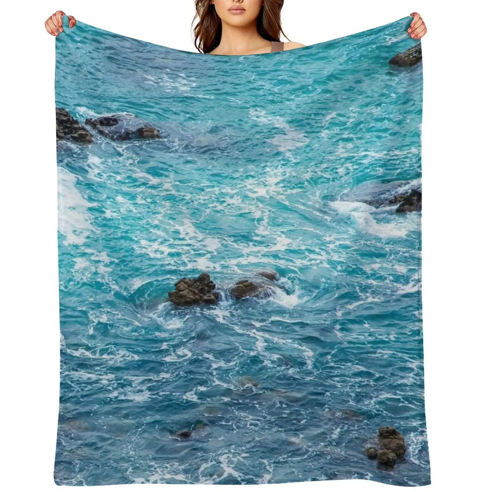 

Blue Sea Waves Throw Blanket Sofa Decoratives heavy to sleep Baby Blankets