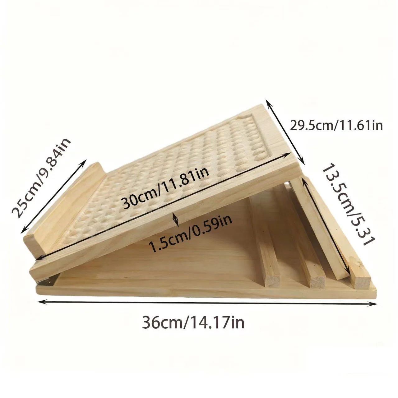 Adjustable Wooden Slant Board Acupoint Surface Calf Stretching Board Incline Leg Stretcher for Achilles Tendon & Calf Muscle Rel