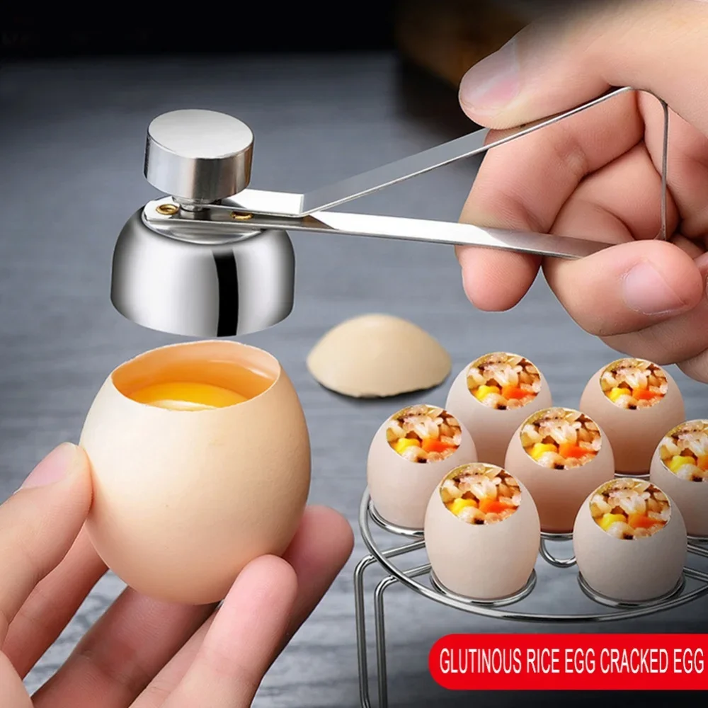 Stainless Steel Egg Scissors Eggshell Opener Eggshell Cutter Double Head Egg Topper Shell Opener Boiled Raw Egg Kitchen Gadgets