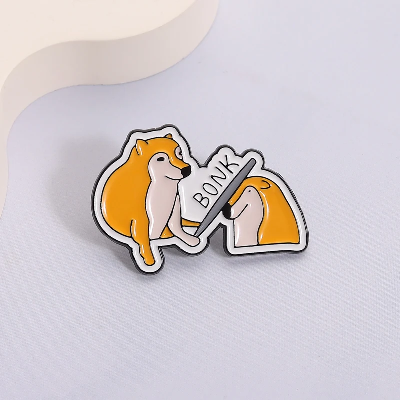 دبابيس المينا شيبا اينو مضحك بونك! الكلب الميمات دبابيس التلبيب شارات الكرتون جرو الحيوانات المجوهرات هدية للأصدقاء