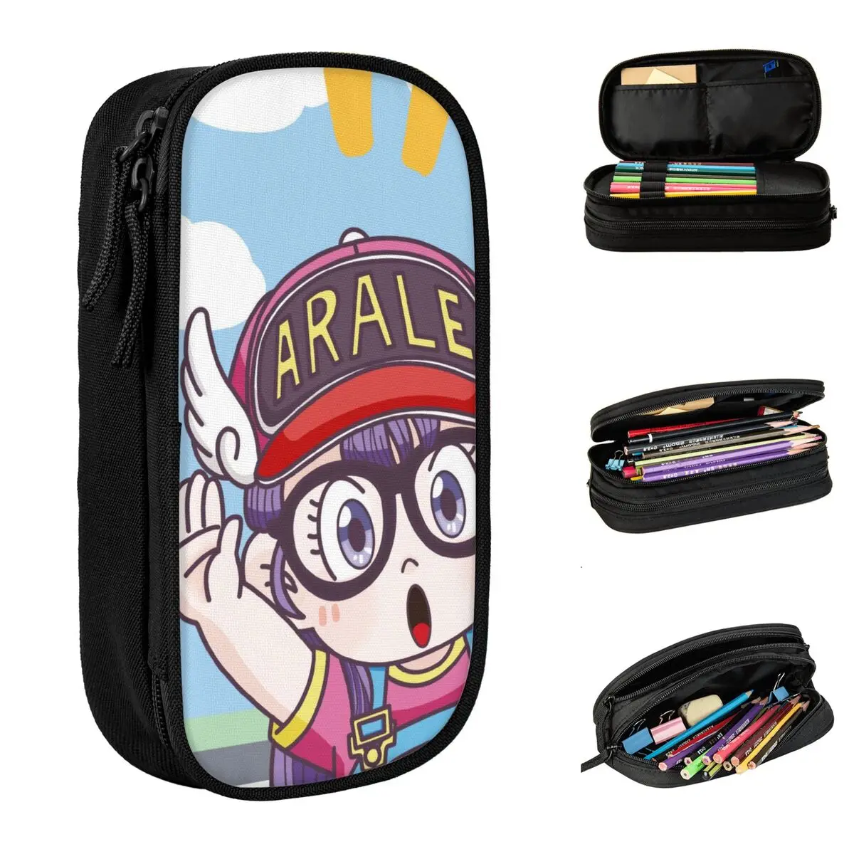 

Arale Dr Slump Pencil Case Japanese Anime Pen Holder Bags Kids Big Capacity Students School Gifts Pencil Pouch