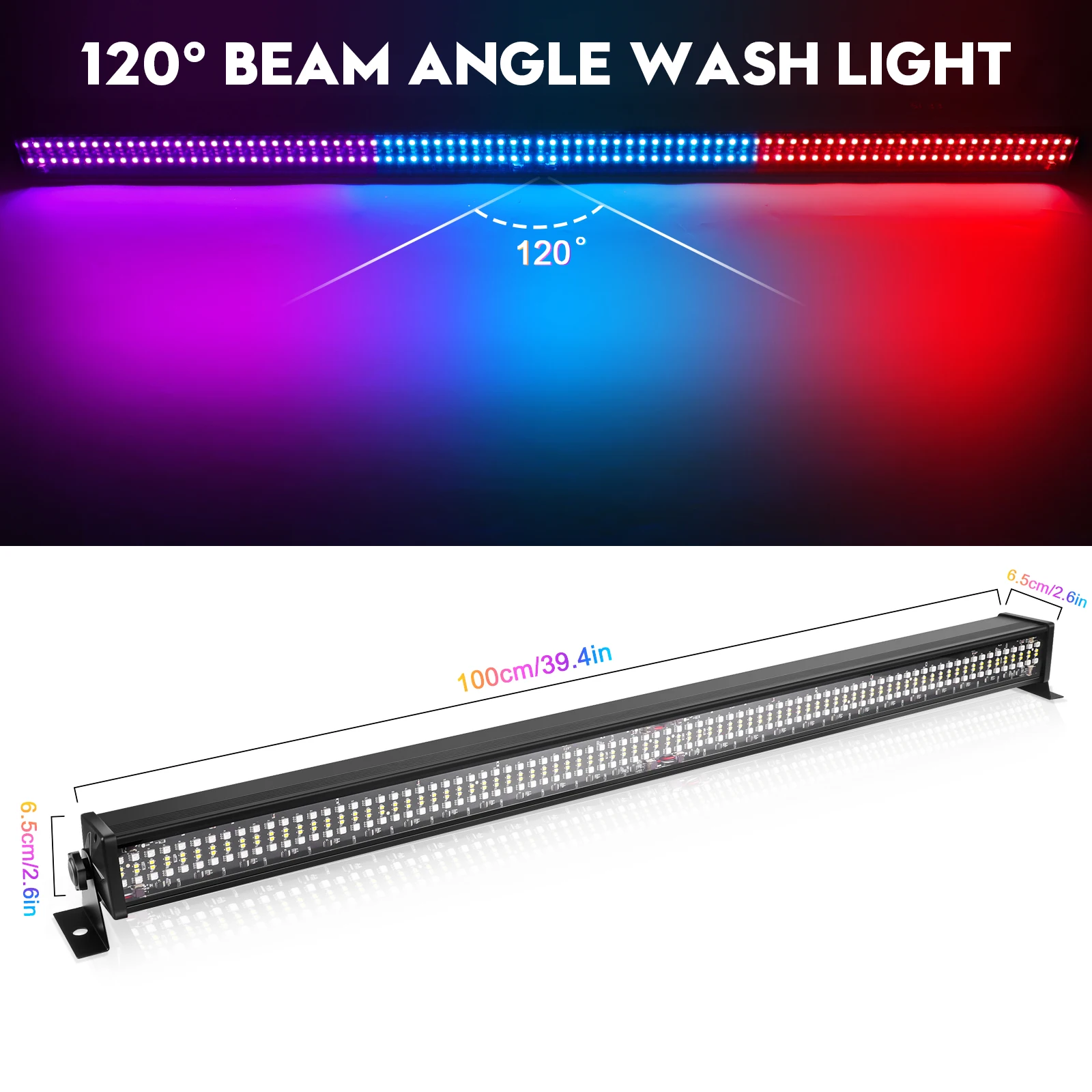 U'King 4 قطعة 120 واط جدار غسل ضوء بار 336 RGB المصابيح أضواء للمسرح 7000lm أضواء غسالة الجدار للمنزل ملهى ليلي حفل زفاف العرض