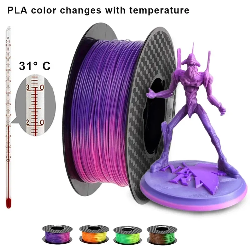 

3D Printer Consumables Color Changing PLA Material Temperature Changing Gradient Thermal Sensitive Wire Pen Wire 1.75mm 1kg UV