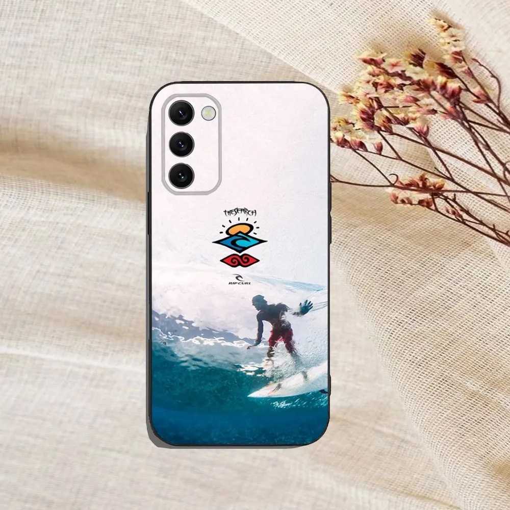 Blue Water Surf Beach Rips Curls Phone Case For Samsung Galaxy A20,A21s,A22,A31,A32,A52,A53,A72,73,A80,A91Soft Black Cover