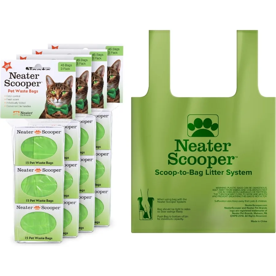 

Neater Pets Neater Scooper Standard Size Refill Bags for Standard Neater Scooper Litter Scoop with Bags 12 Boxes 180 Count