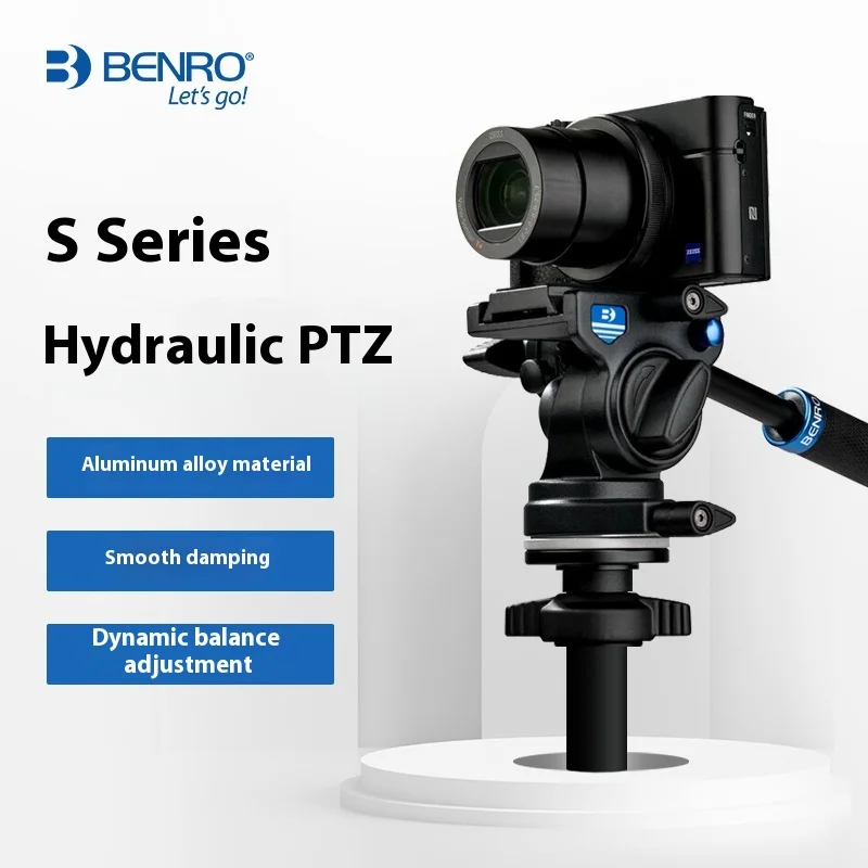 Benro S2 S4 S6 S7 S8 Pro วิดีโอหัวอลูมิเนียมไฮดรอลิกสําหรับขาตั้งกล้องวิดีโอ QR4 QUICK RELEASE Professional PTZ