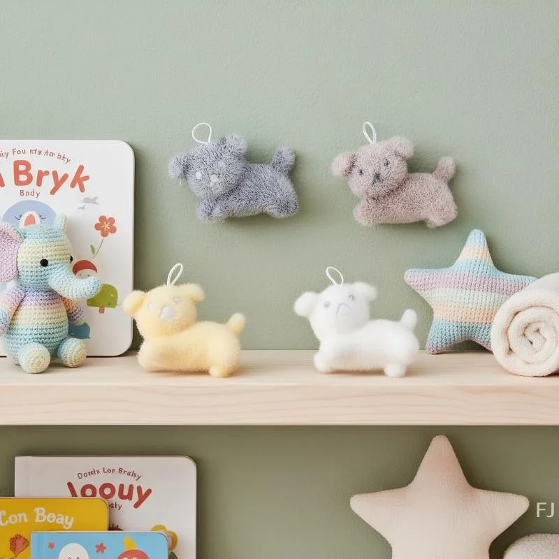 

Five Adorable Mini Flocking Dog Charms, Ideal for Keychain or Pendant DIY